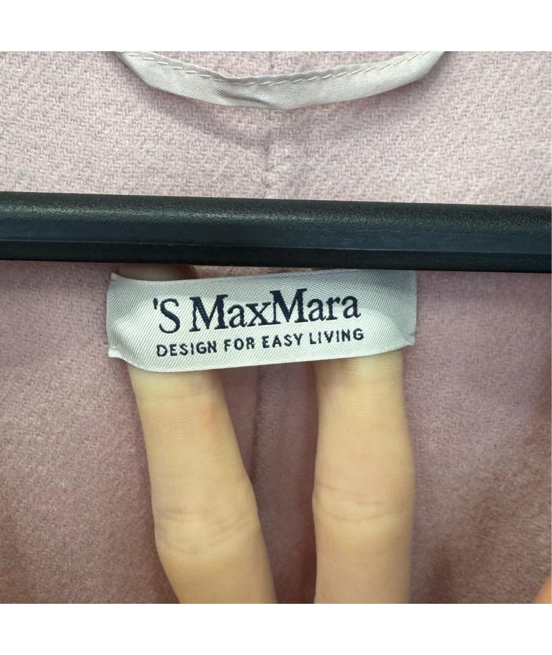 'S MAX MARA Розовое шерстяное пальто, фото 3