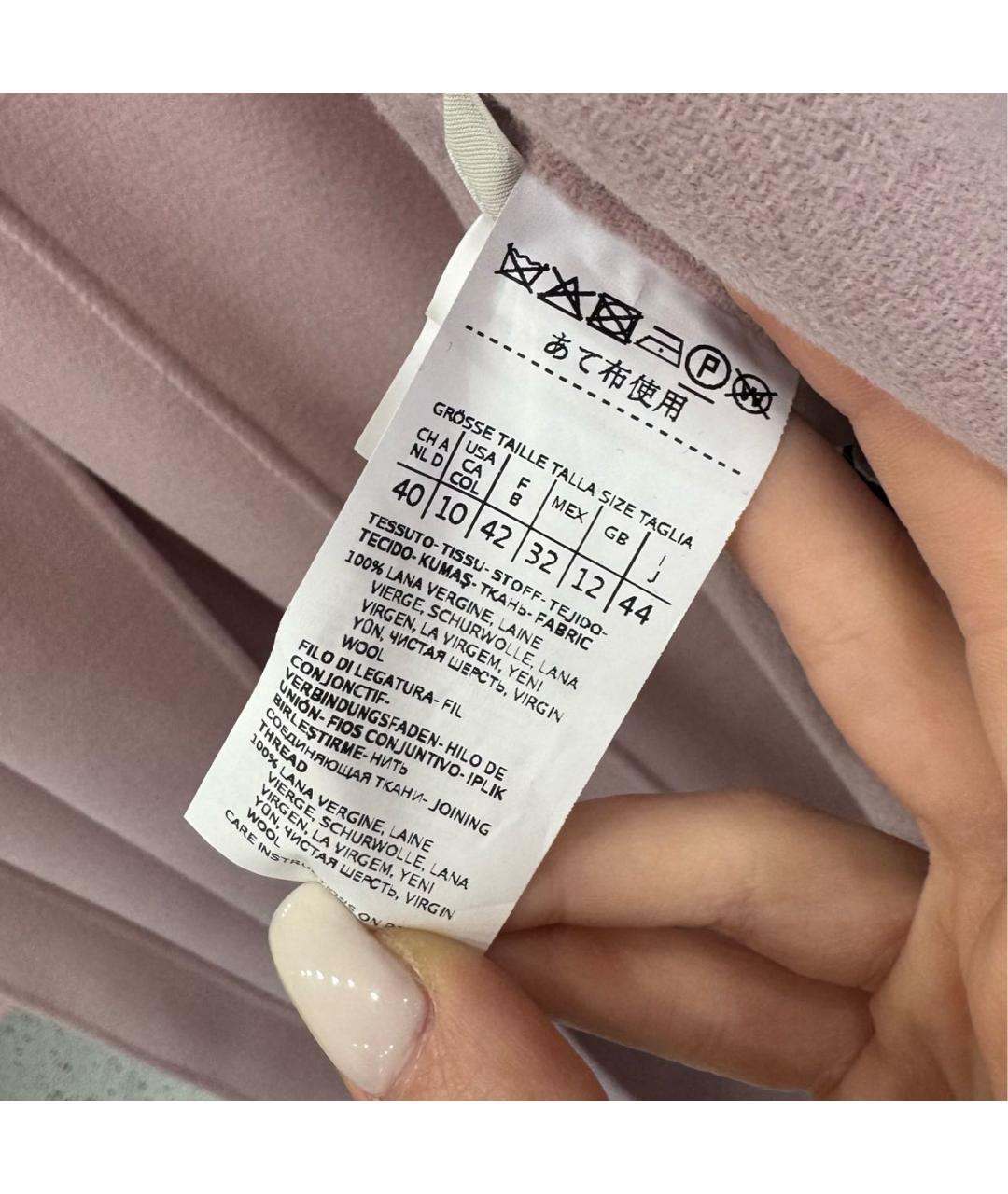'S MAX MARA Розовое шерстяное пальто, фото 5