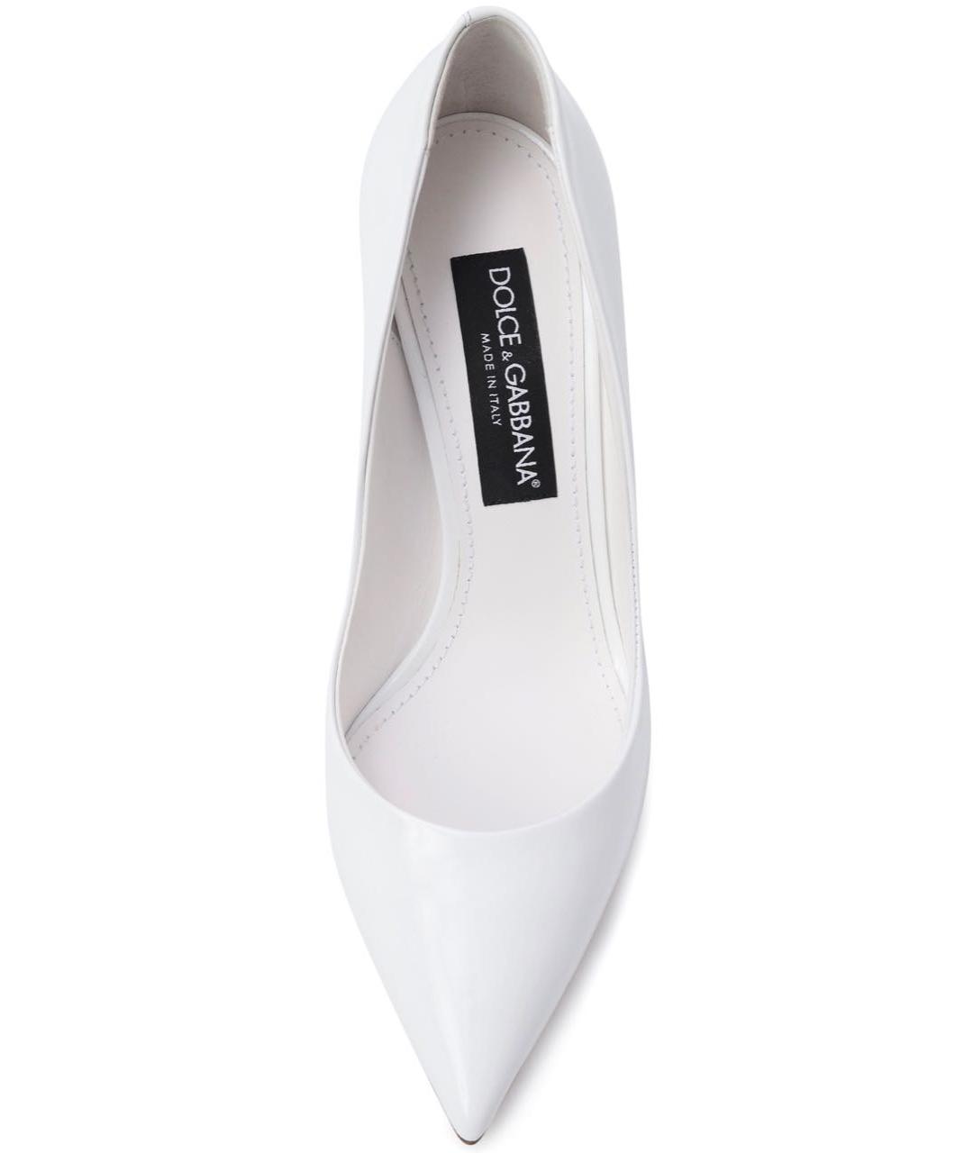 DOLCE&GABBANA Белые туфли из лакированной кожи, фото 2