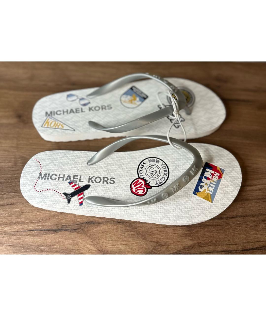 MICHAEL KORS Белые шлепанцы, фото 9