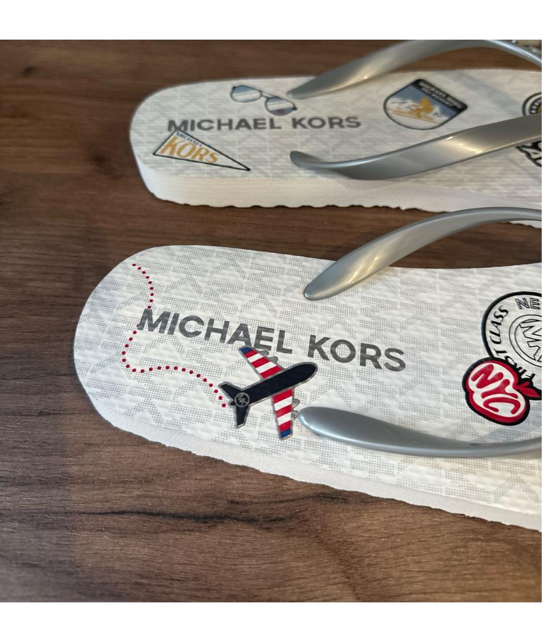 MICHAEL KORS Белые шлепанцы, фото 4