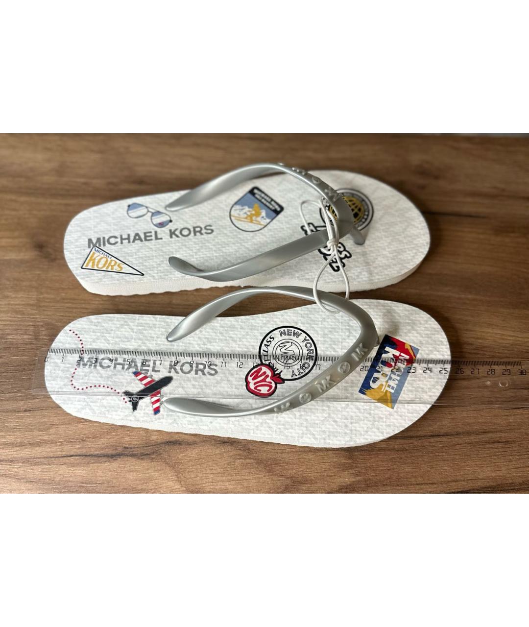 MICHAEL KORS Белые шлепанцы, фото 5