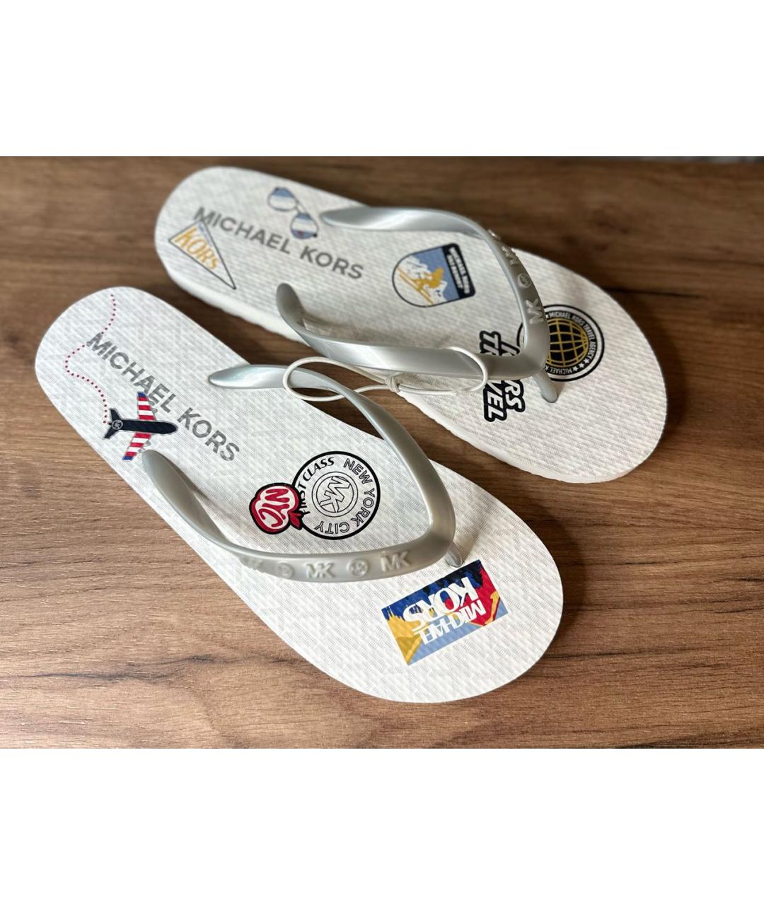 MICHAEL KORS Белые шлепанцы, фото 3