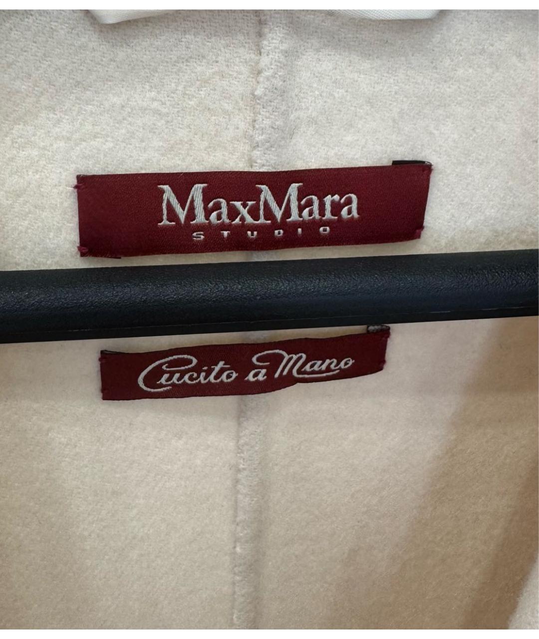 MAX MARA STUDIO Бежевое шерстяное пальто, фото 3