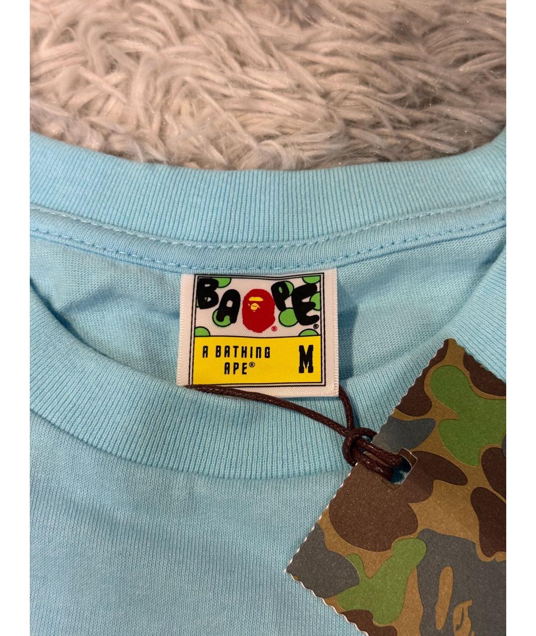 BAPE Голубая хлопковая футболка, фото 4