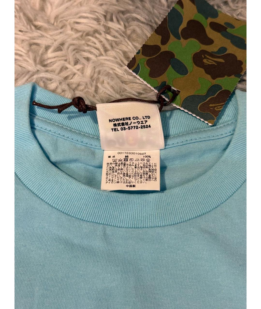 BAPE Голубая хлопковая футболка, фото 5