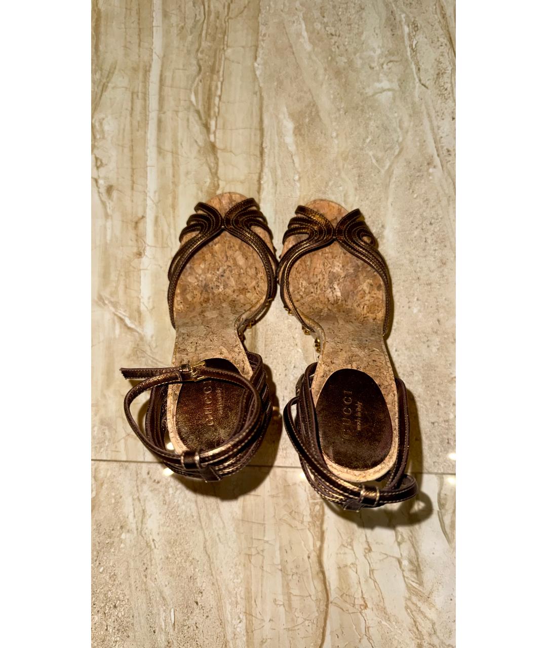 GUCCI Кожаные босоножки, фото 3