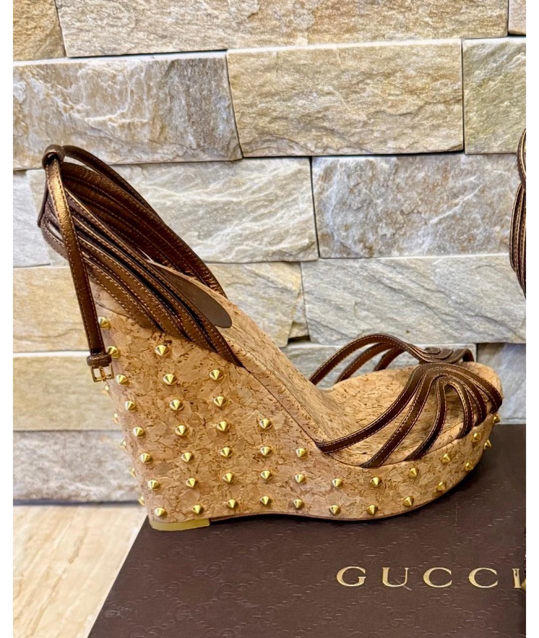 GUCCI Кожаные босоножки, фото 7