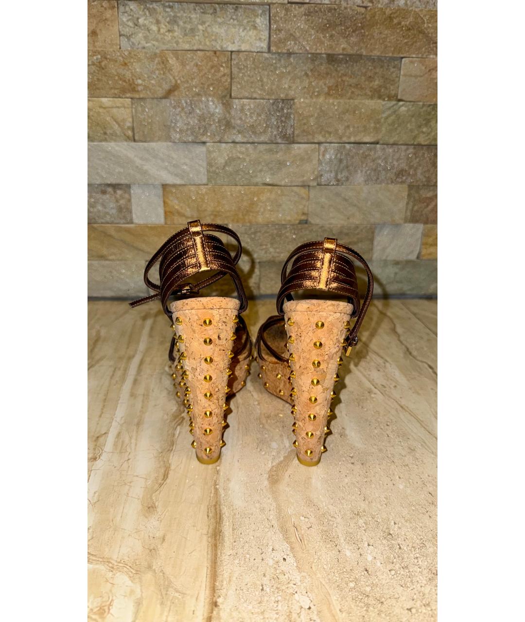 GUCCI Кожаные босоножки, фото 4