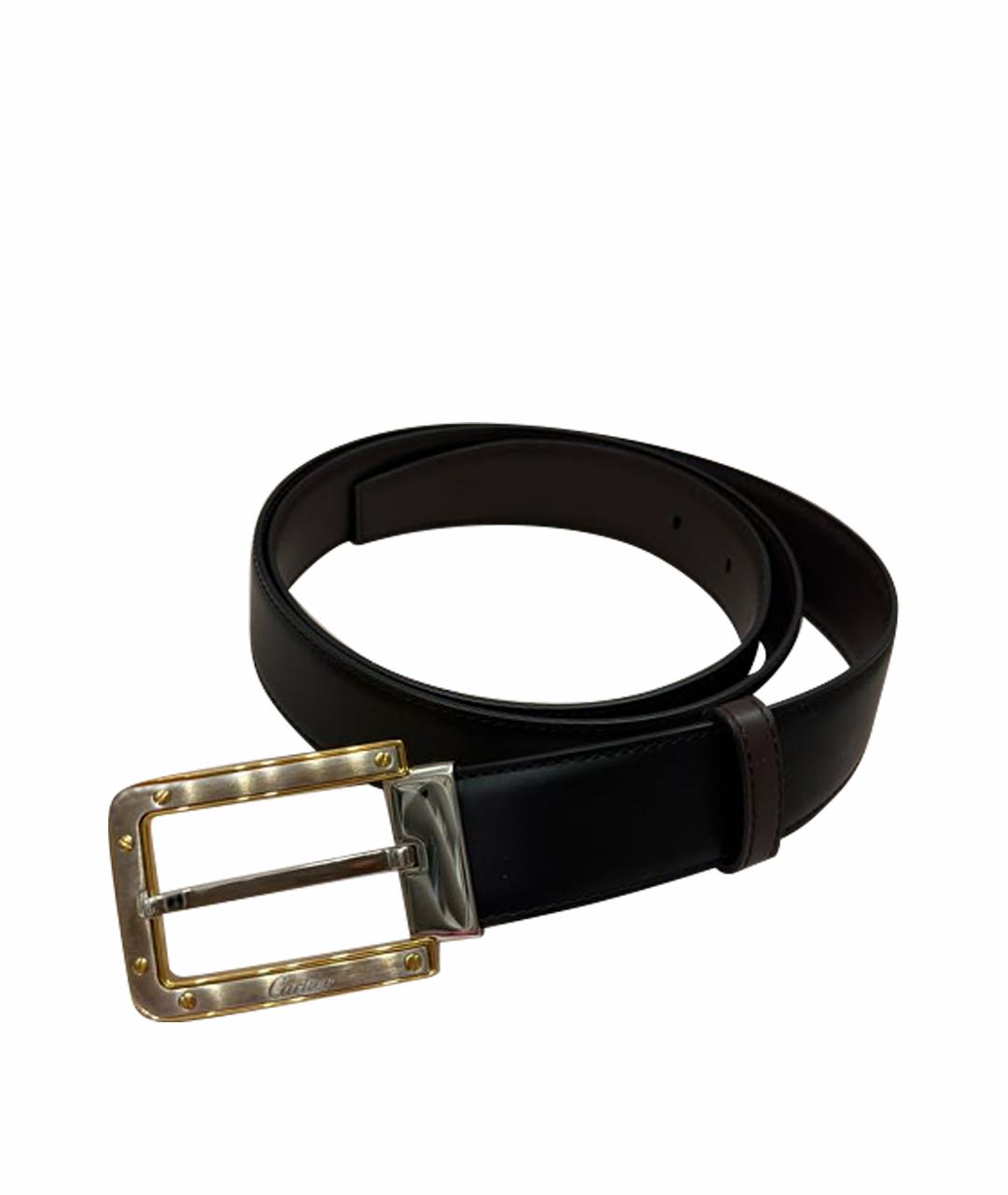 CARTIER Черный кожаный ремень, фото 1