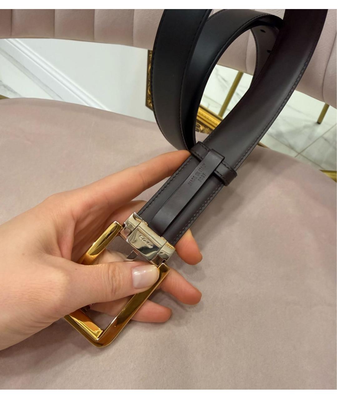 CARTIER Черный кожаный ремень, фото 5