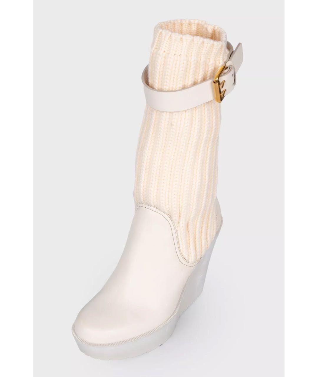 GUCCI Белые кожаные сапоги, фото 3