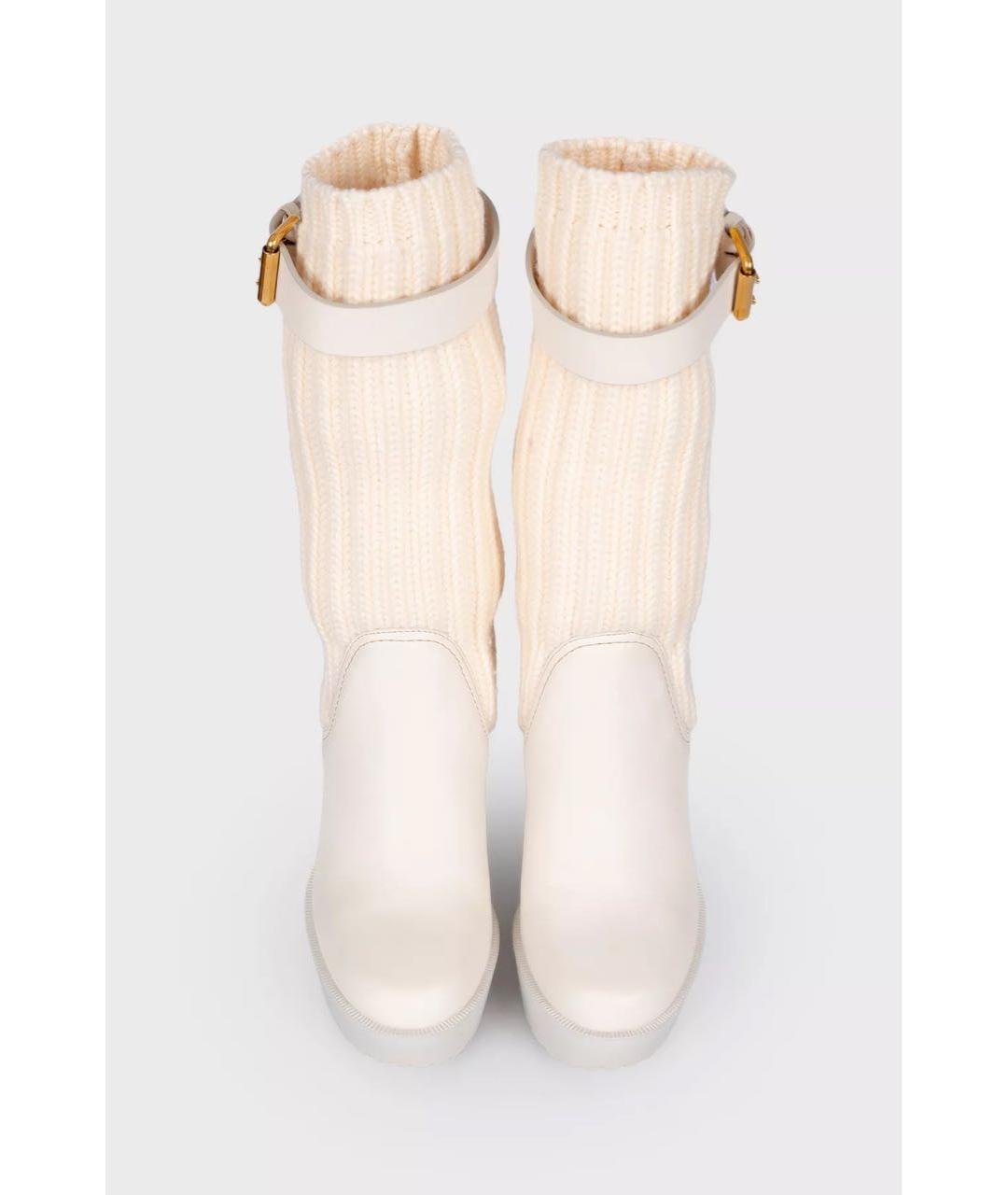 GUCCI Белые кожаные сапоги, фото 2