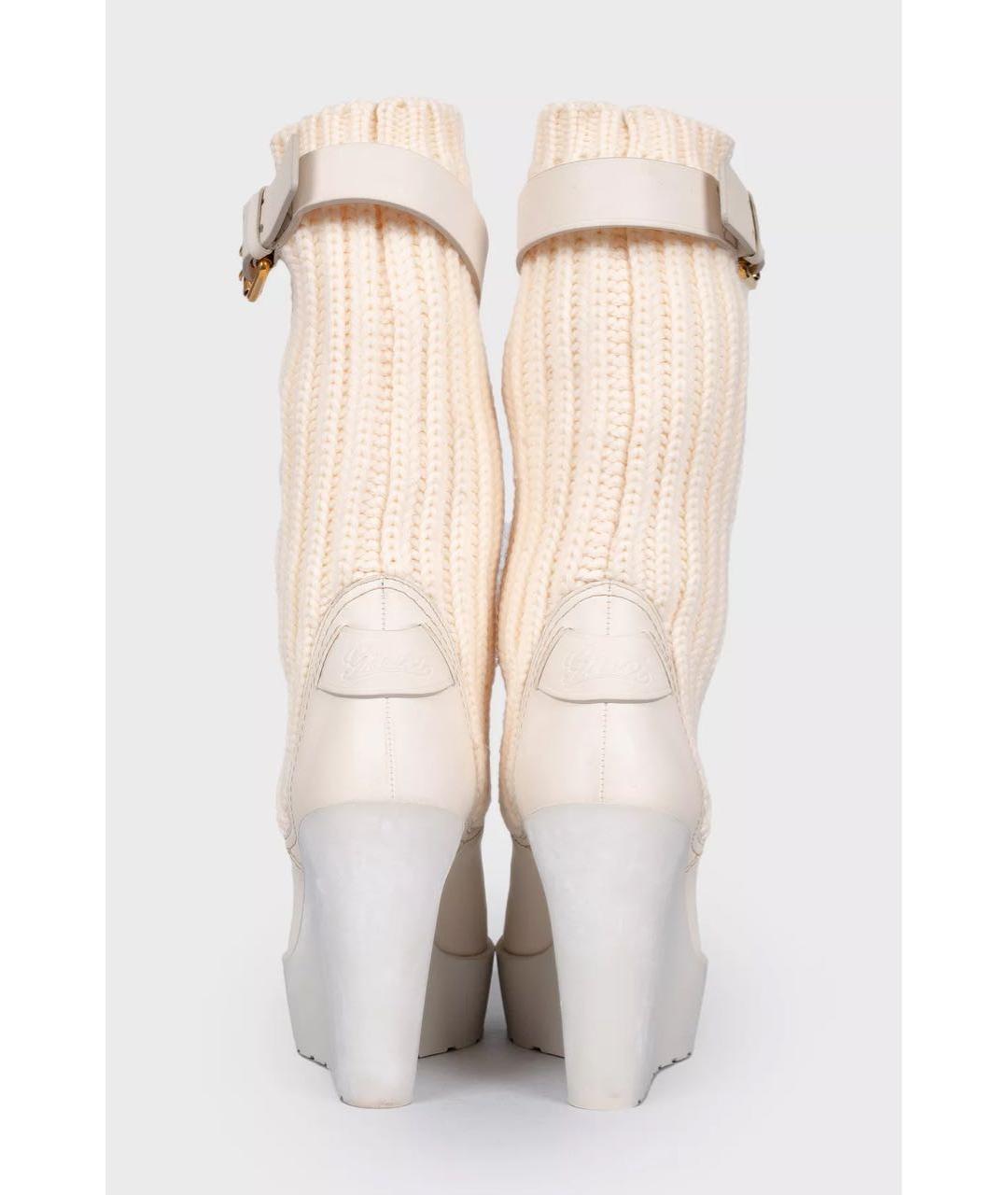 GUCCI Белые кожаные сапоги, фото 4