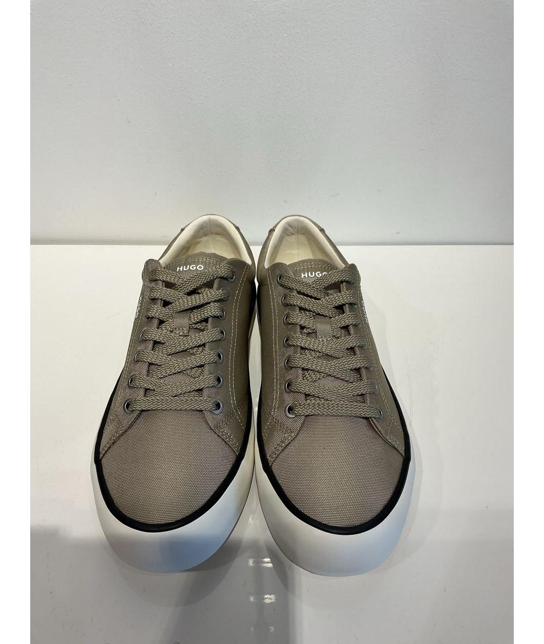 HUGO BOSS Бежевые текстильные низкие кроссовки / кеды, фото 2