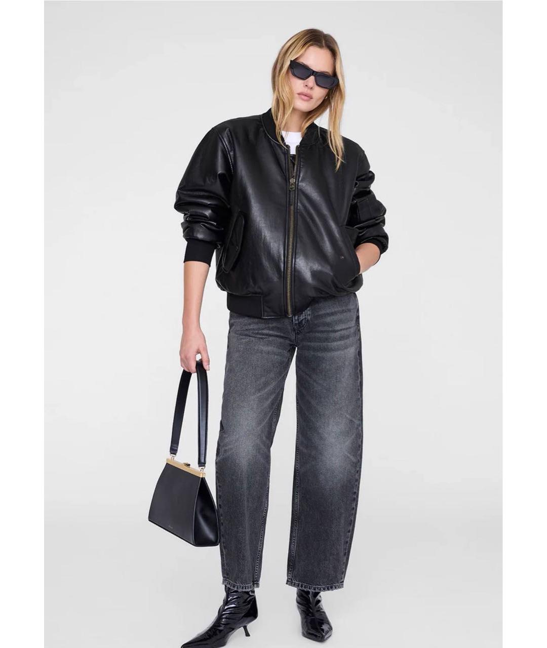 ANINE BING Черная кожаная куртка, фото 2