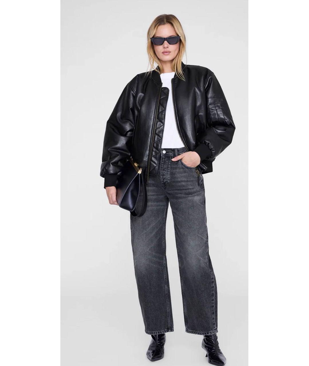 ANINE BING Черная кожаная куртка, фото 3