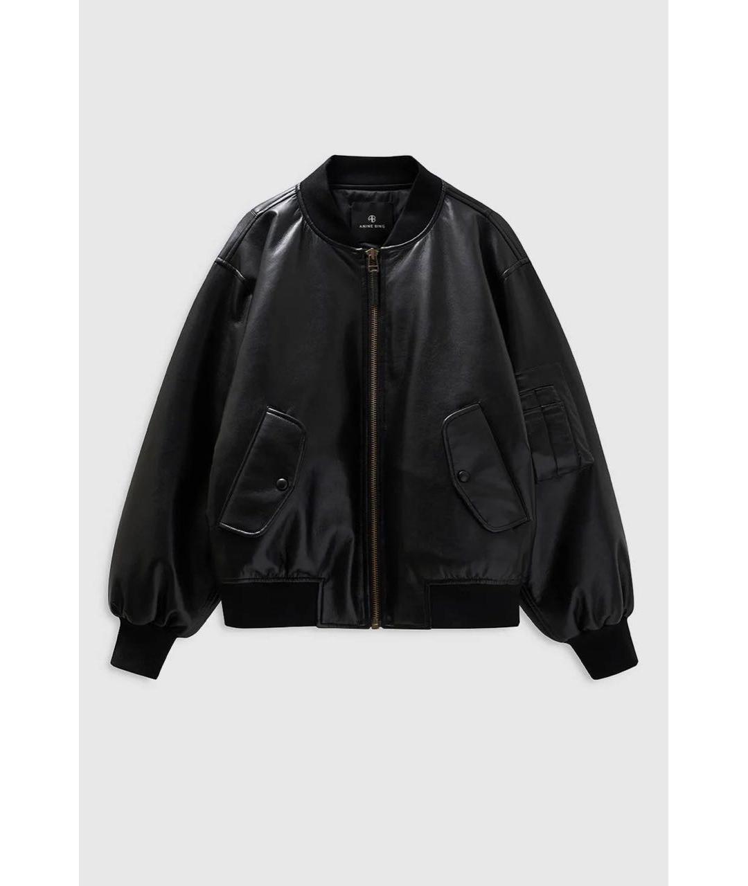 ANINE BING Черная кожаная куртка, фото 6