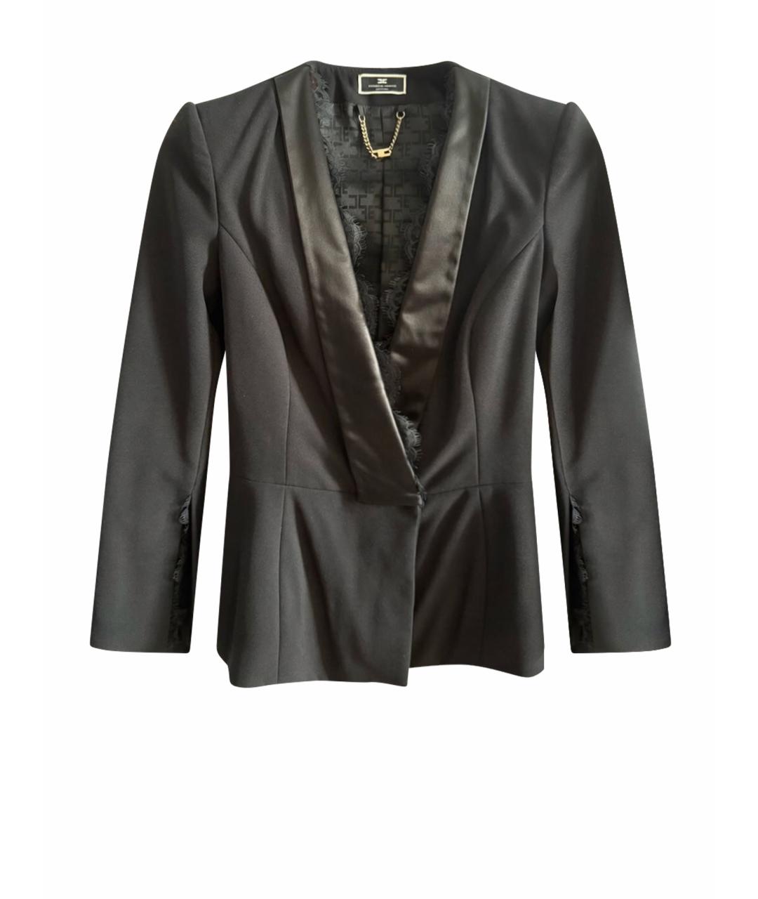 ELISABETTA FRANCHI Черный ацетатный жакет/пиджак, фото 1