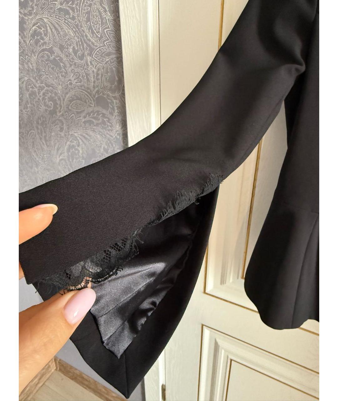 ELISABETTA FRANCHI Черный ацетатный жакет/пиджак, фото 5