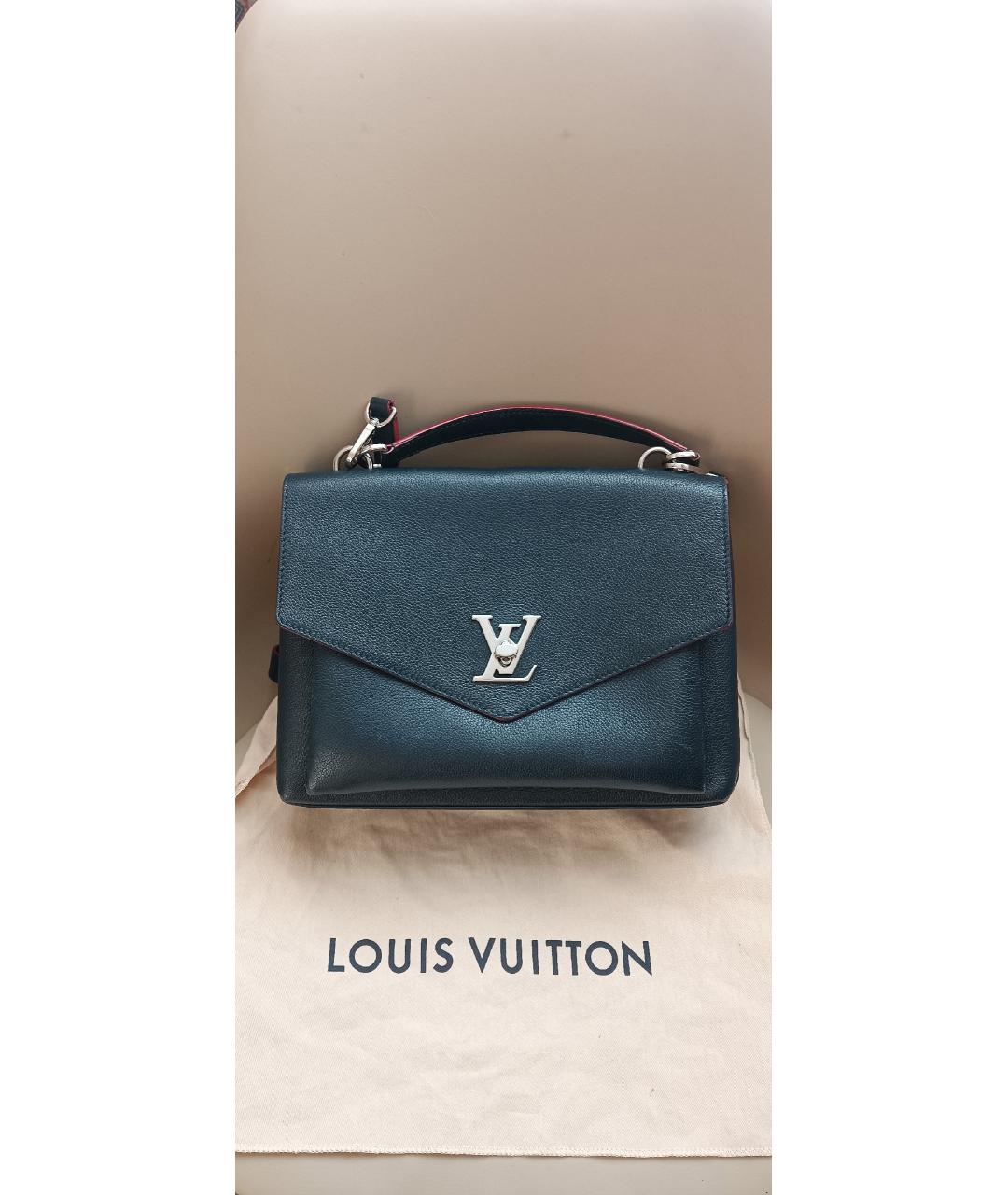 LOUIS VUITTON Темно-синяя кожаная сумка через плечо, фото 6