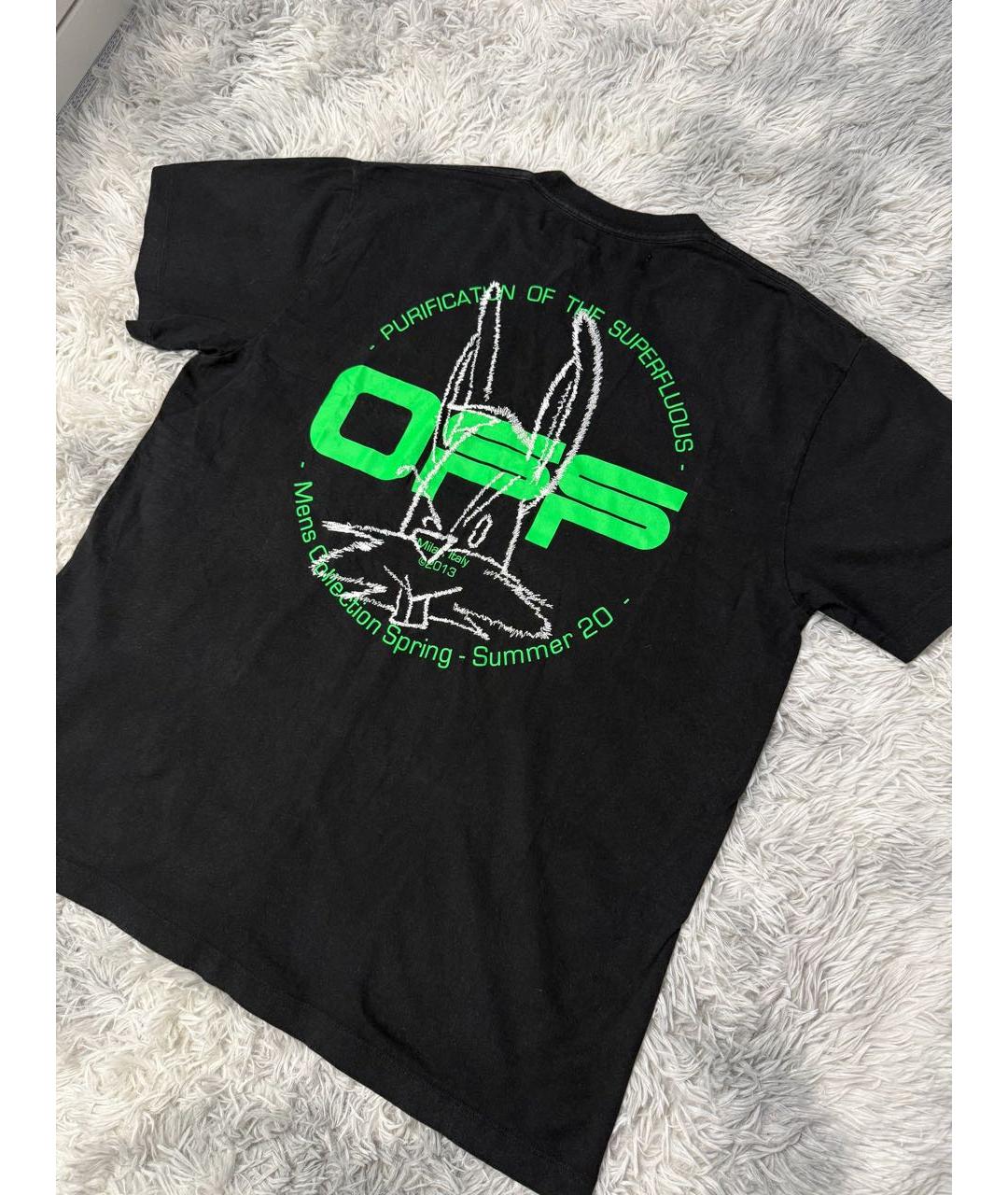 OFF-WHITE Черная футболка, фото 3