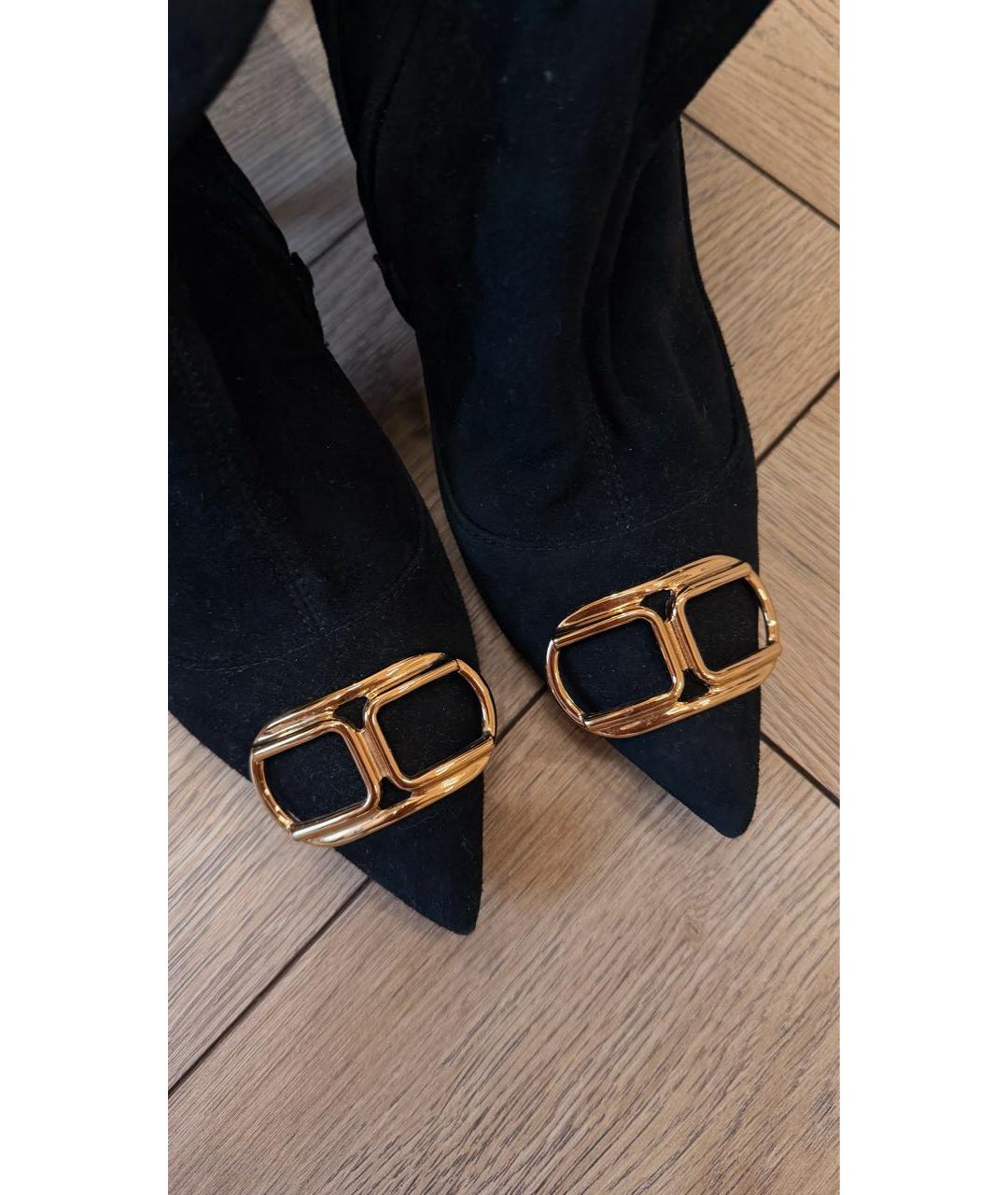 ELISABETTA FRANCHI Черные замшевые ботфорты, фото 7