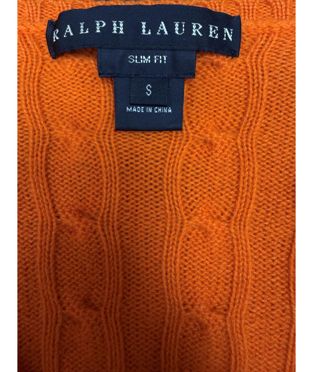 RALPH LAUREN Оранжевый кашемировый джемпер / свитер, фото 3