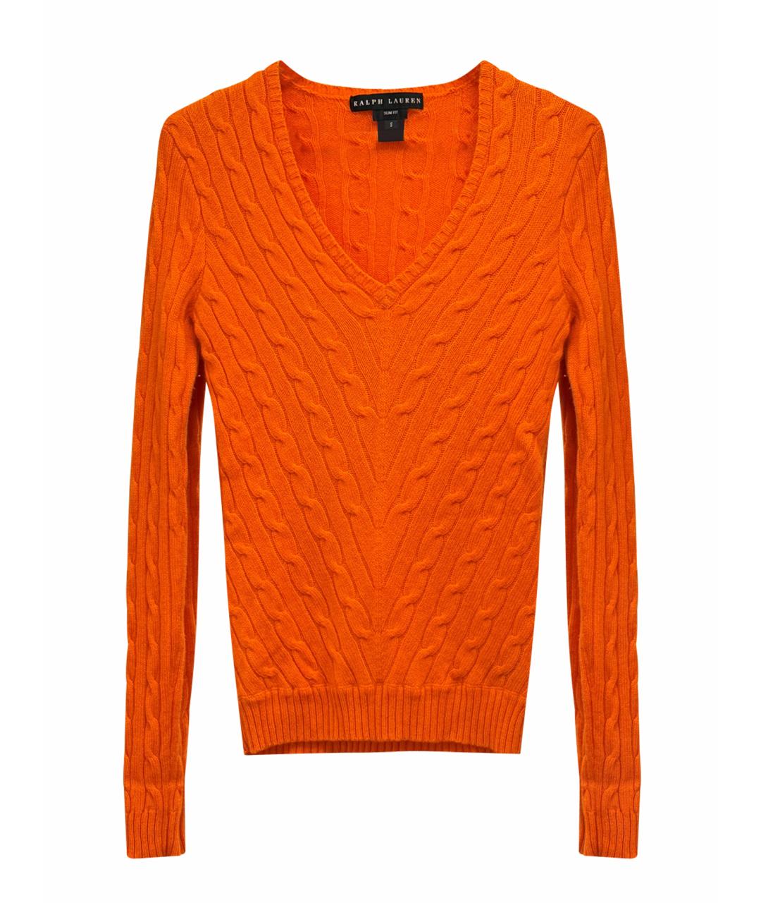 RALPH LAUREN Оранжевый кашемировый джемпер / свитер, фото 1