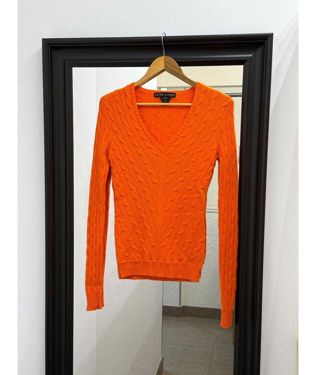 RALPH LAUREN Оранжевый кашемировый джемпер / свитер, фото 7