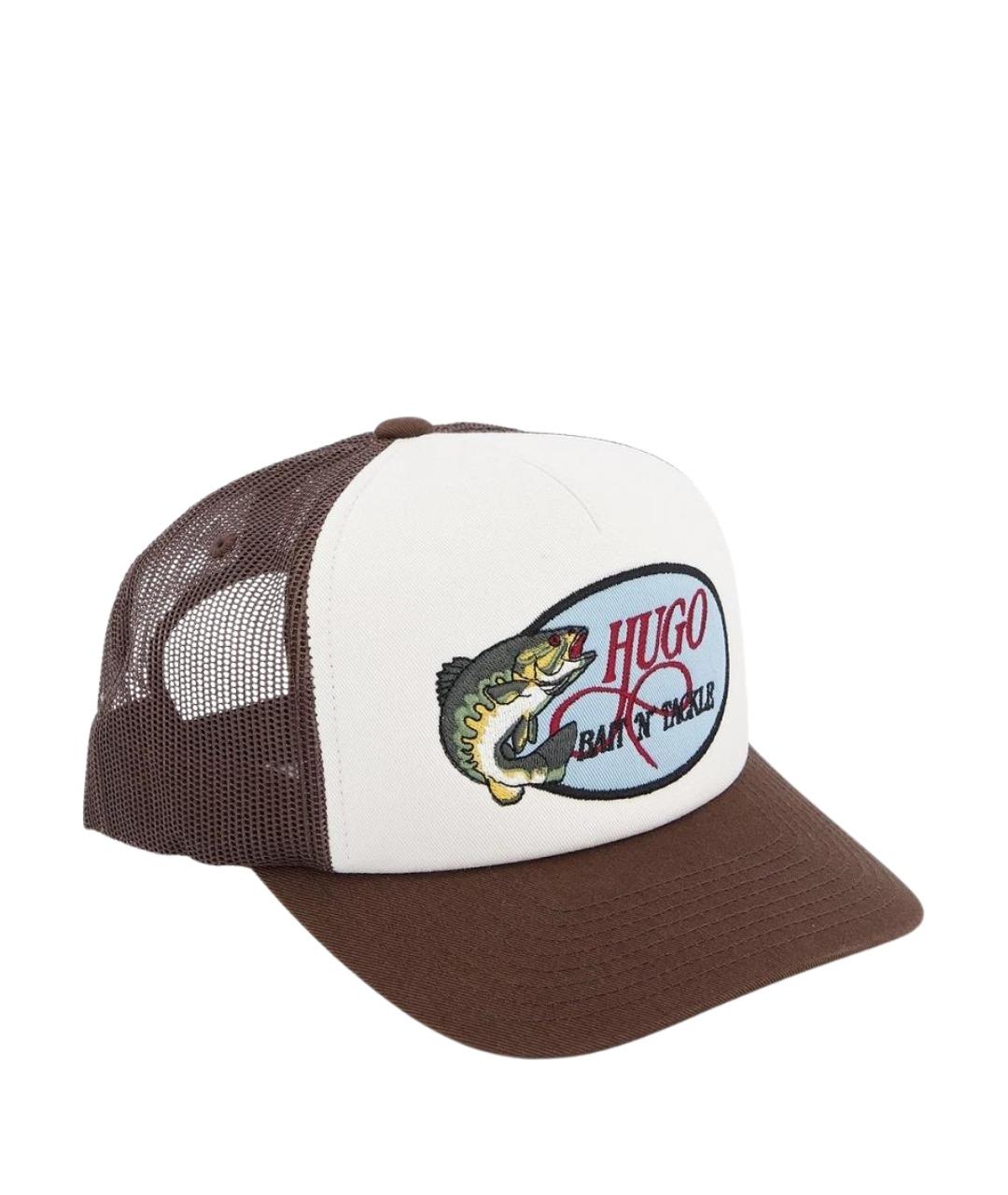 HUGO Коричневая хлопковая кепка/бейсболка, фото 1