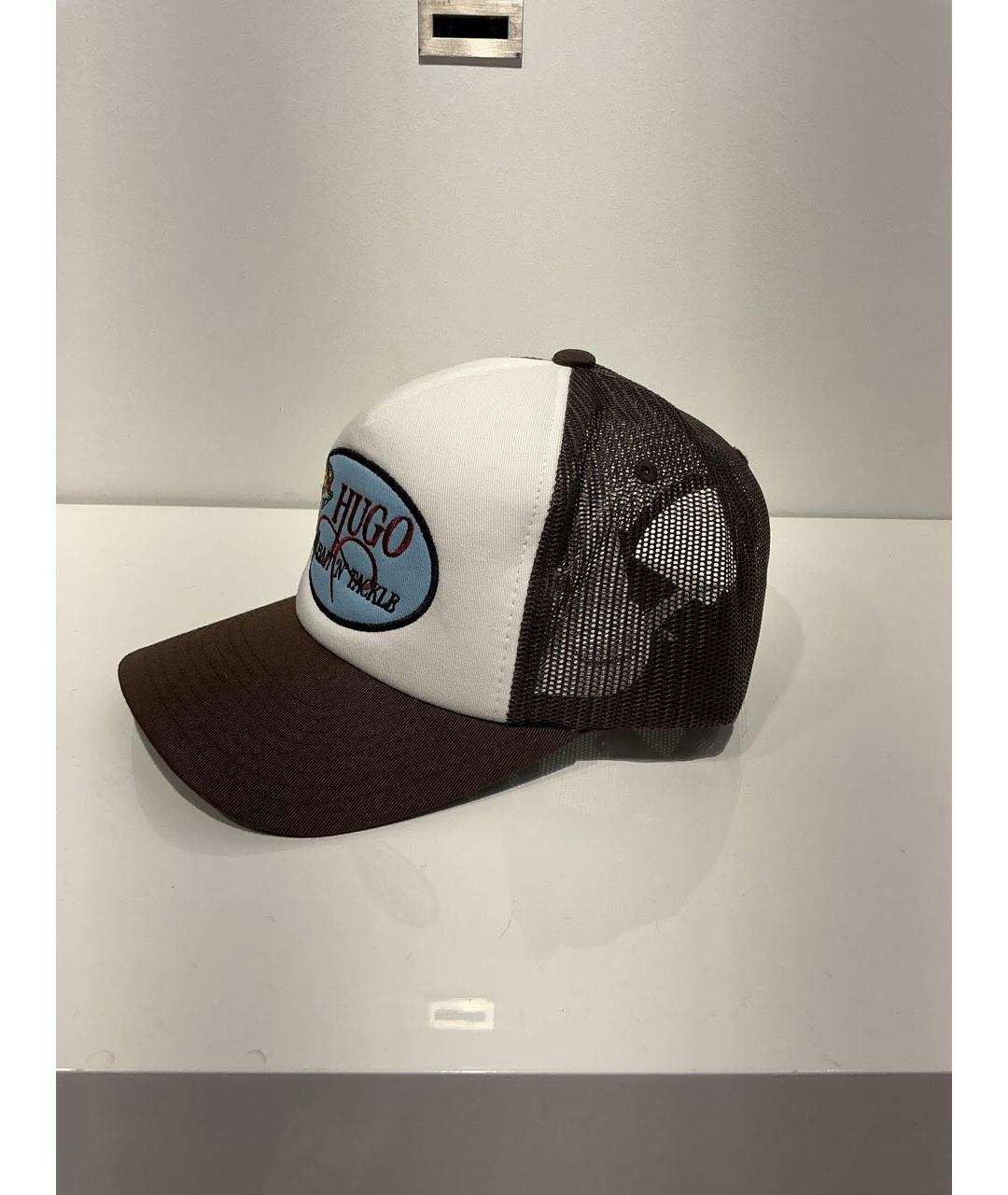 HUGO Коричневая хлопковая кепка/бейсболка, фото 3
