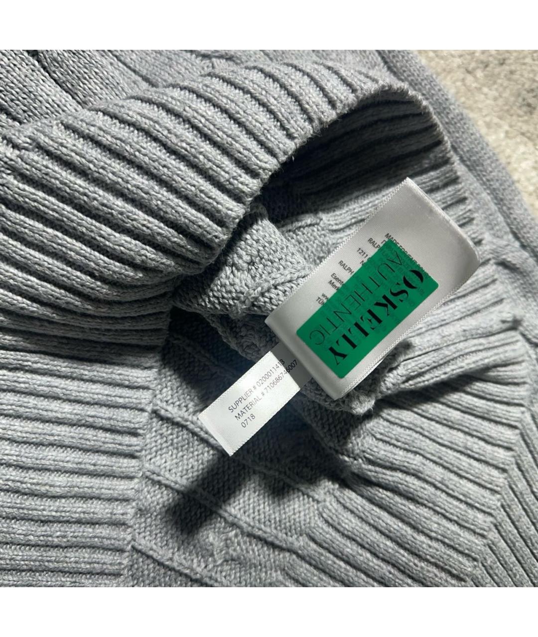 POLO RALPH LAUREN Серый хлопковый джемпер / свитер, фото 6