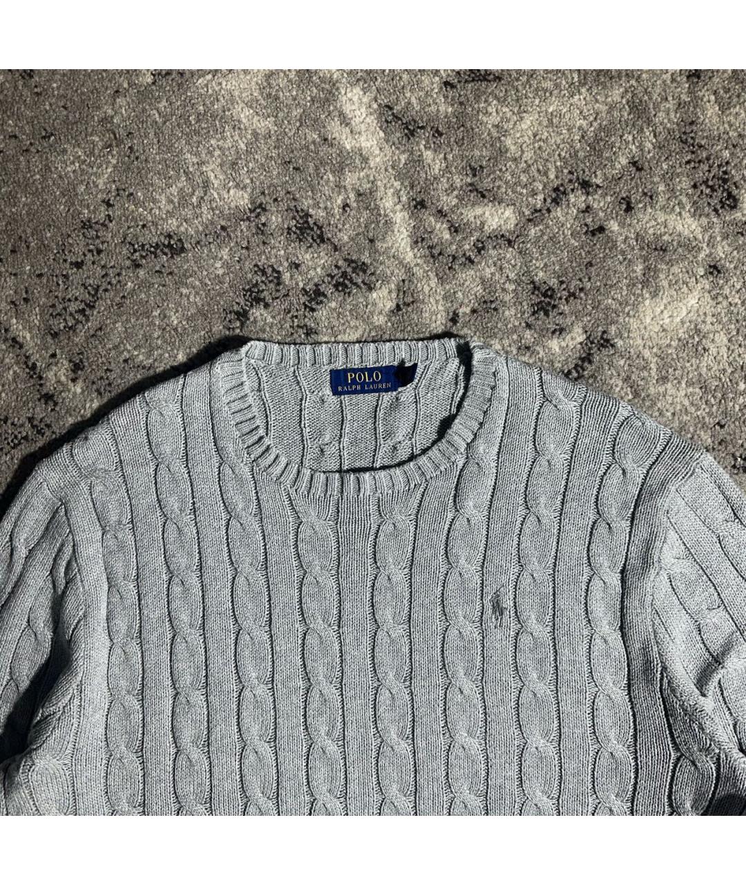 POLO RALPH LAUREN Серый хлопковый джемпер / свитер, фото 2