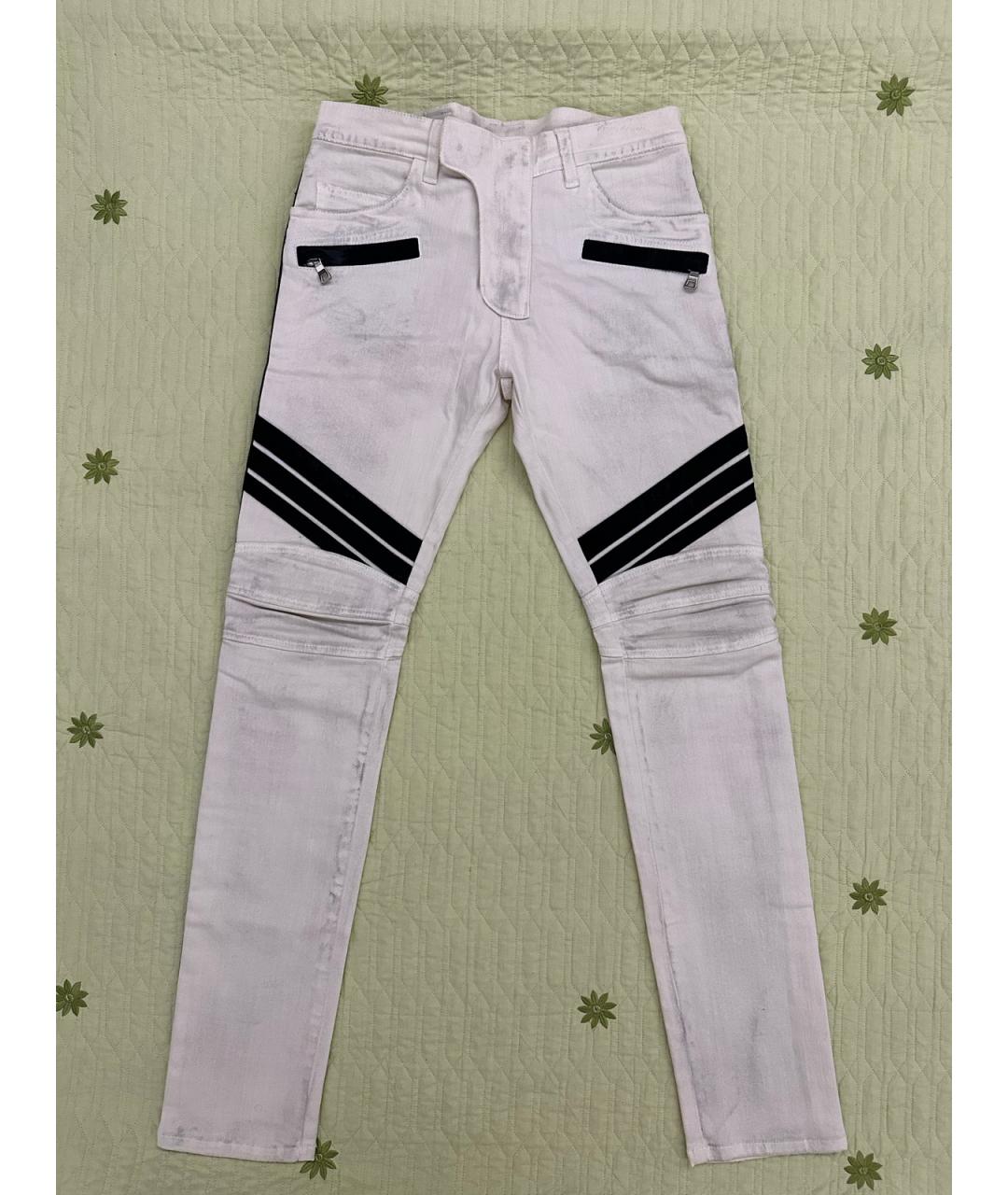 BALMAIN Белые хлопковые джинсы, фото 10