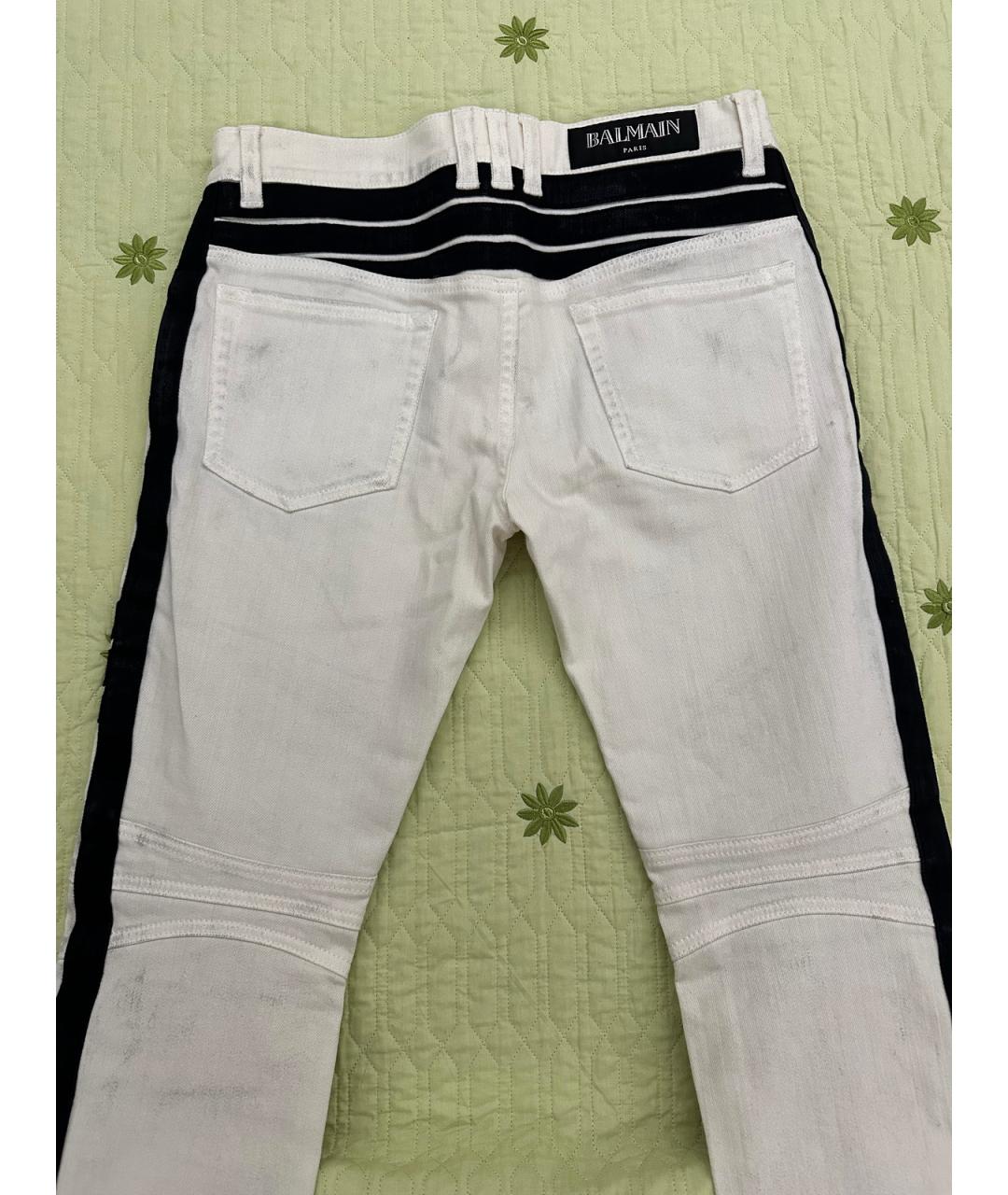 BALMAIN Белые хлопковые джинсы, фото 7