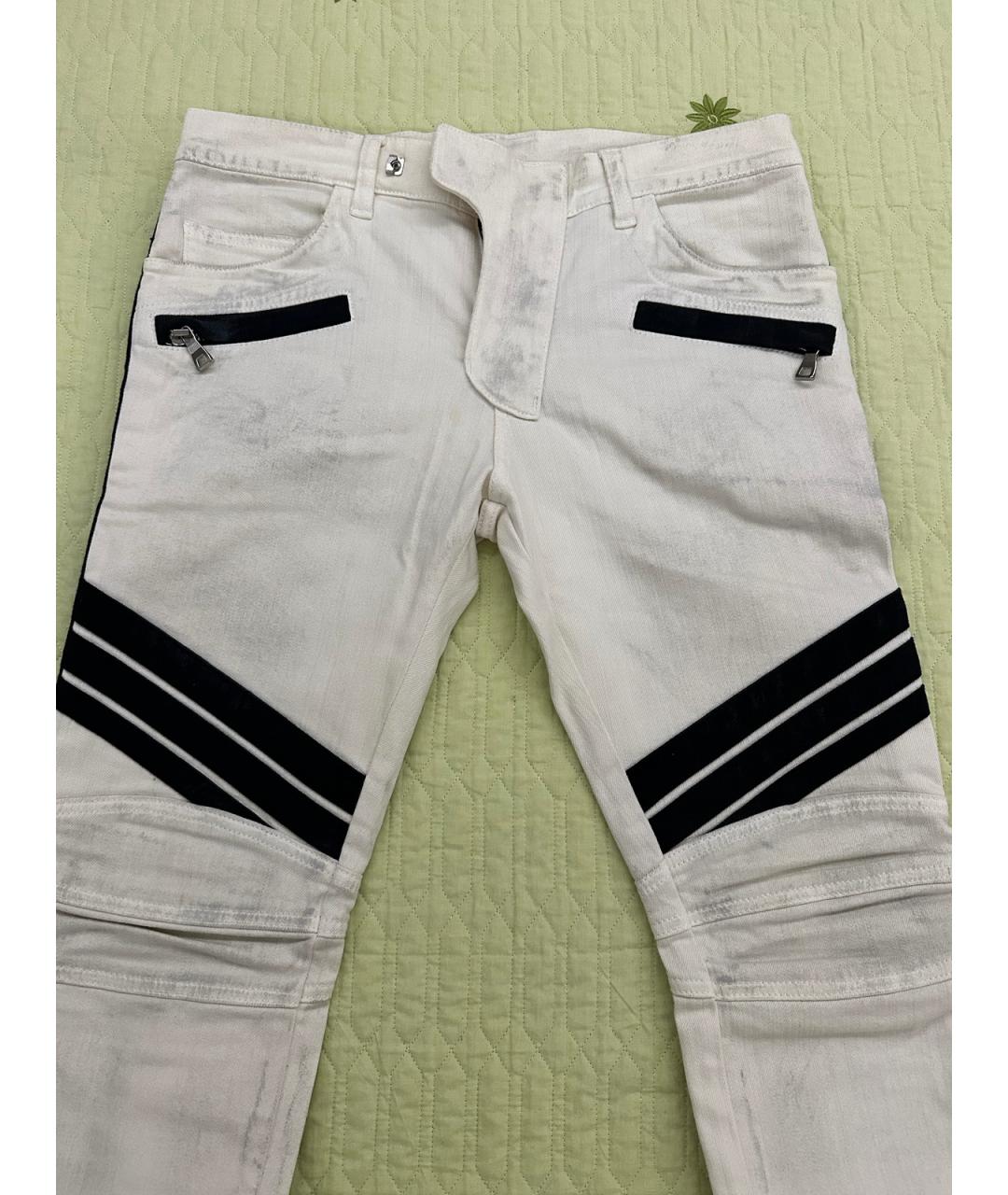 BALMAIN Белые хлопковые джинсы, фото 4