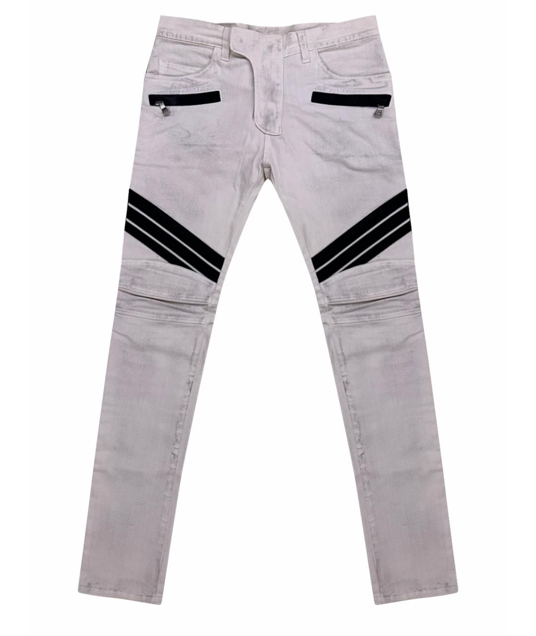 BALMAIN Белые хлопковые джинсы, фото 1