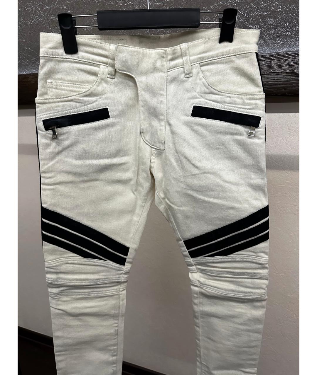BALMAIN Белые хлопковые джинсы, фото 3