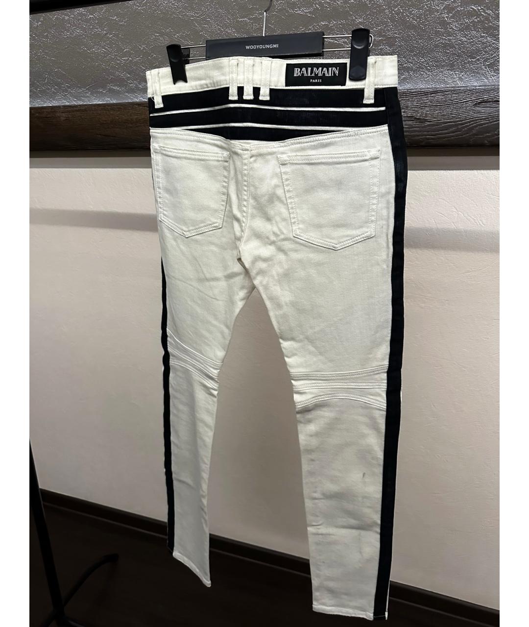 BALMAIN Белые хлопковые джинсы, фото 8