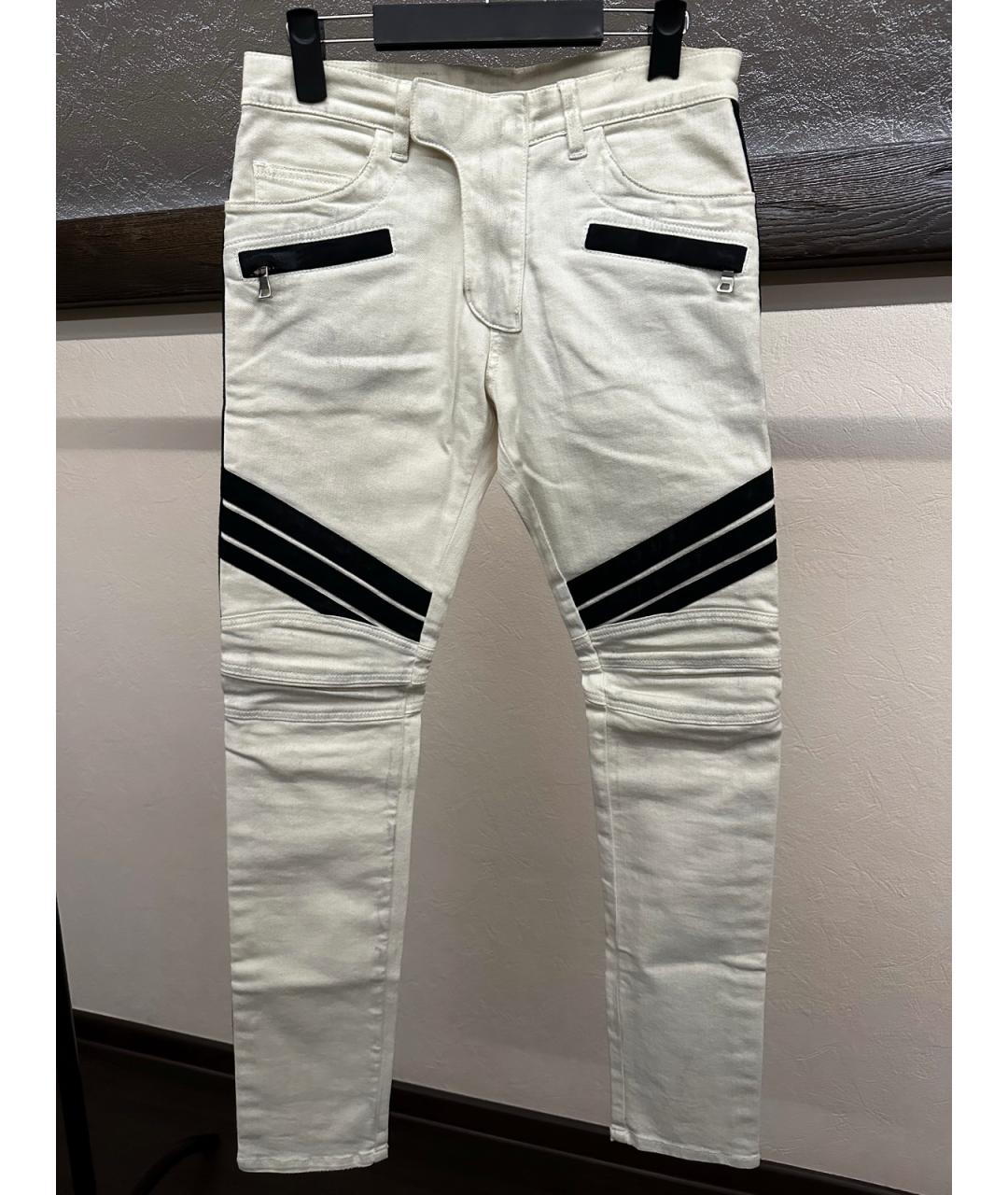 BALMAIN Белые хлопковые джинсы, фото 2