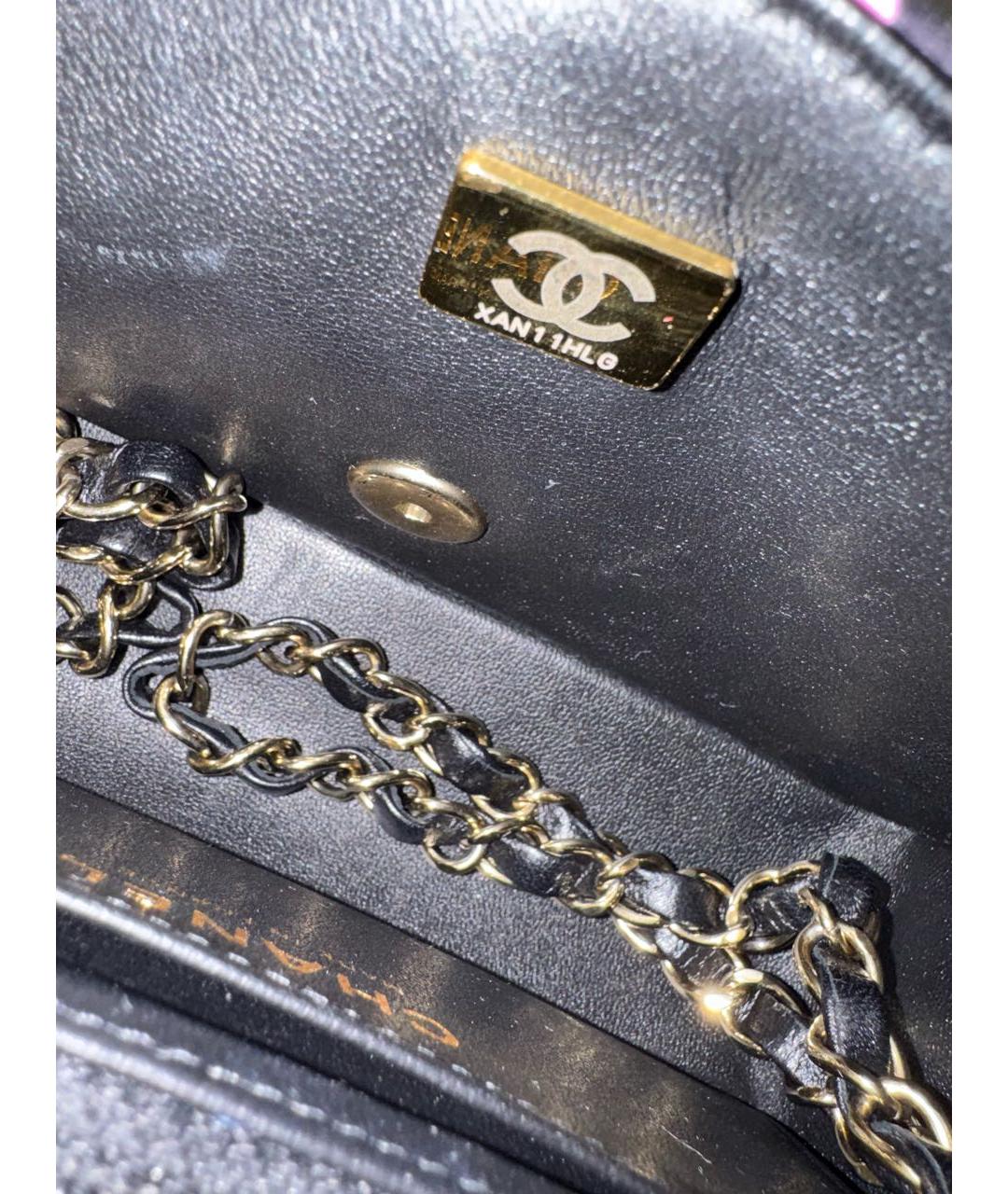 CHANEL Темно-синяя тканевая сумка через плечо, фото 4