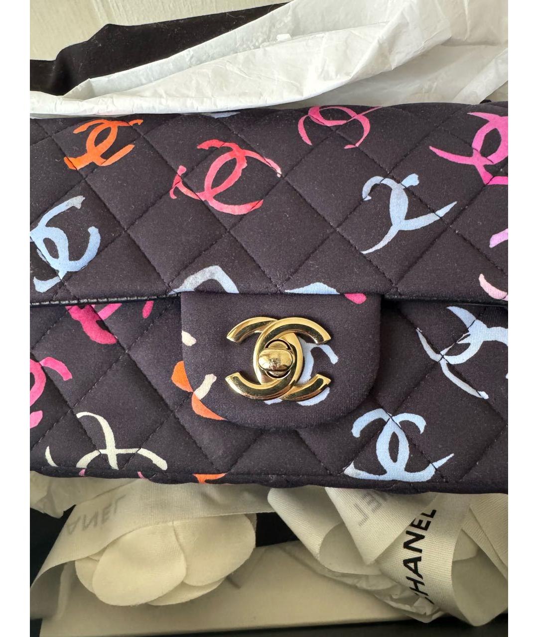 CHANEL Темно-синяя тканевая сумка через плечо, фото 3