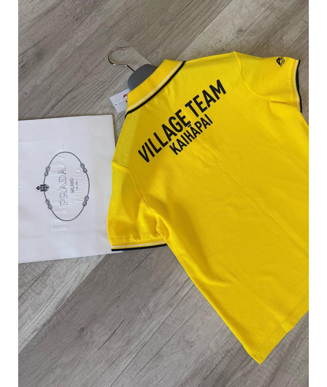 PRADA Желтое хлопковое поло с коротким рукавом, фото 4