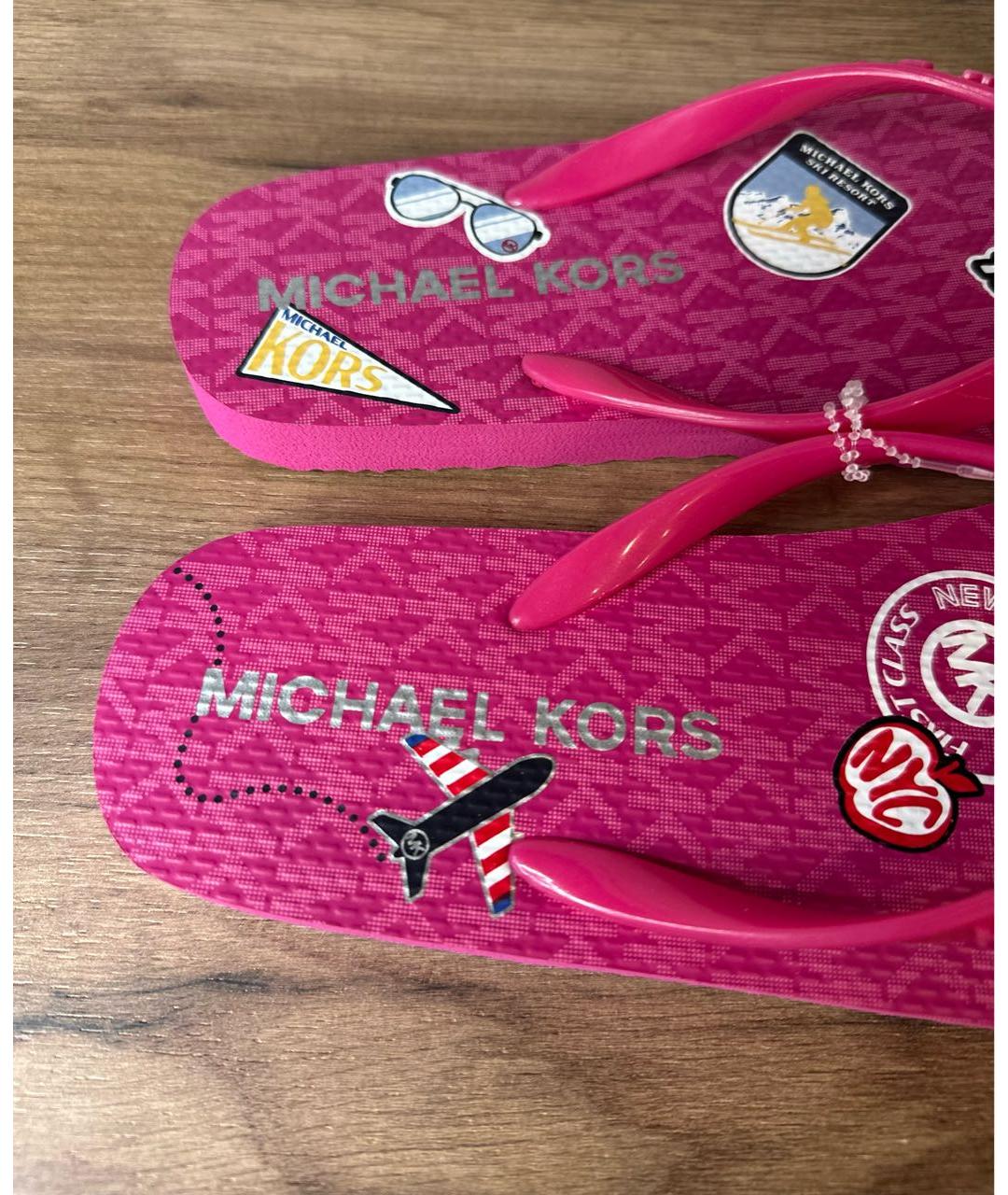 MICHAEL KORS Фуксия шлепанцы, фото 4