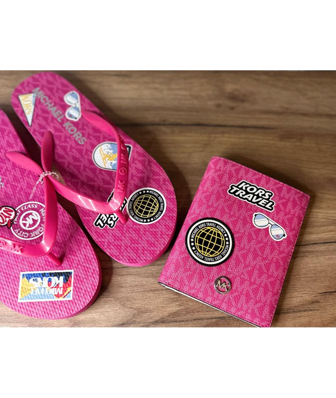 MICHAEL KORS Фуксия шлепанцы, фото 7