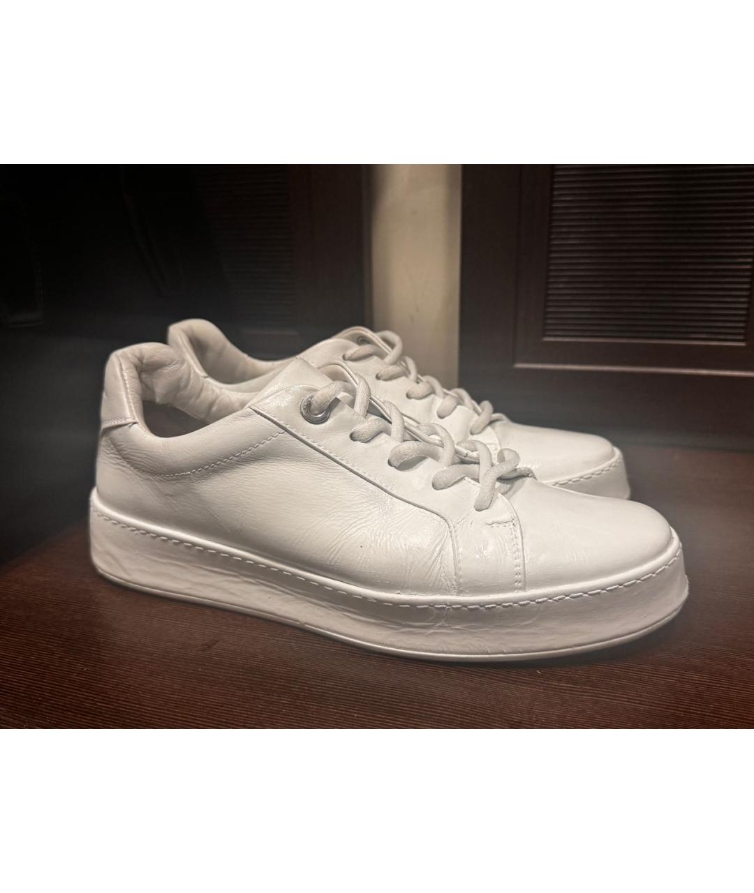 LORO PIANA Белые кожаные кеды, фото 2