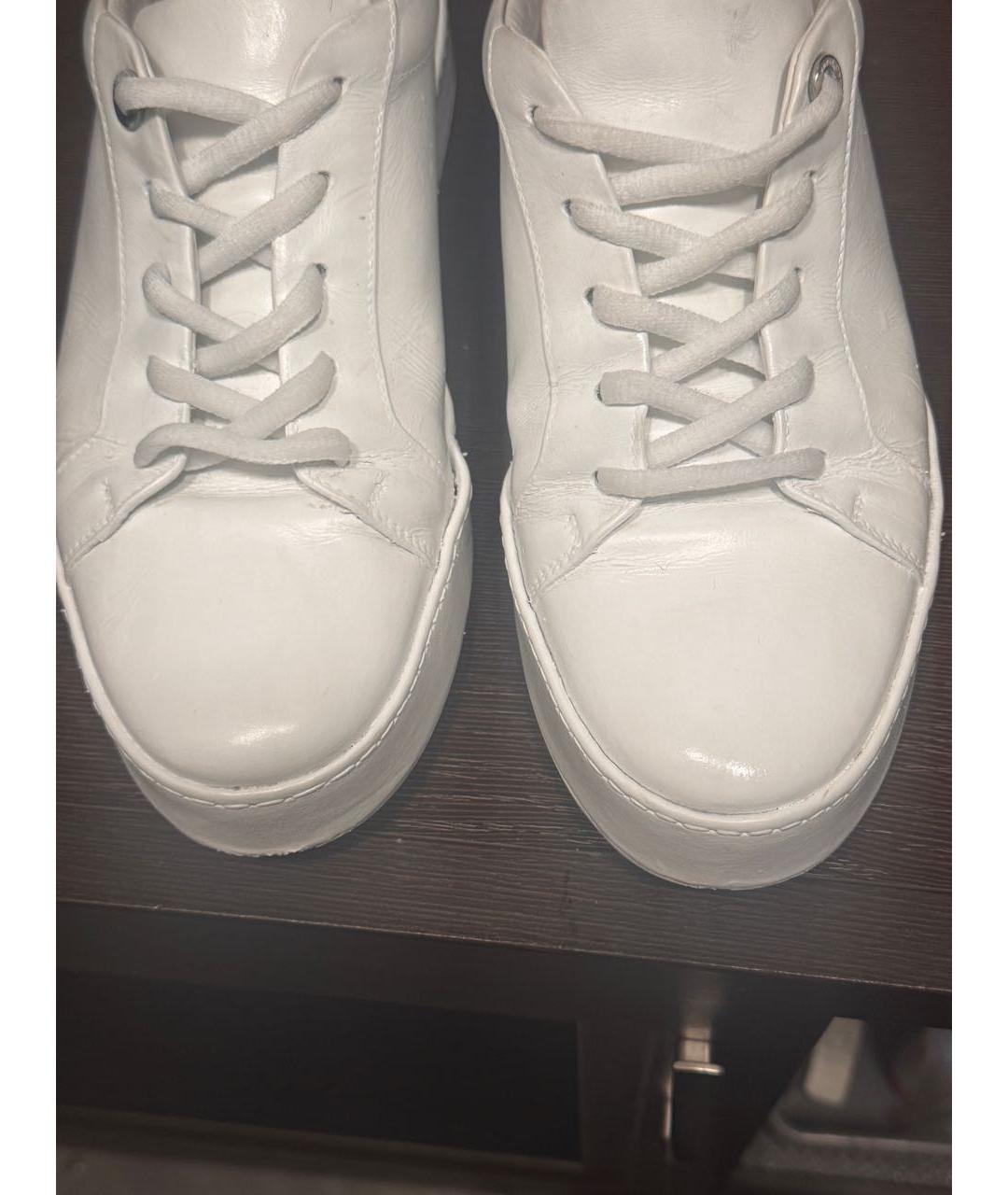 LORO PIANA Белые кожаные кеды, фото 3