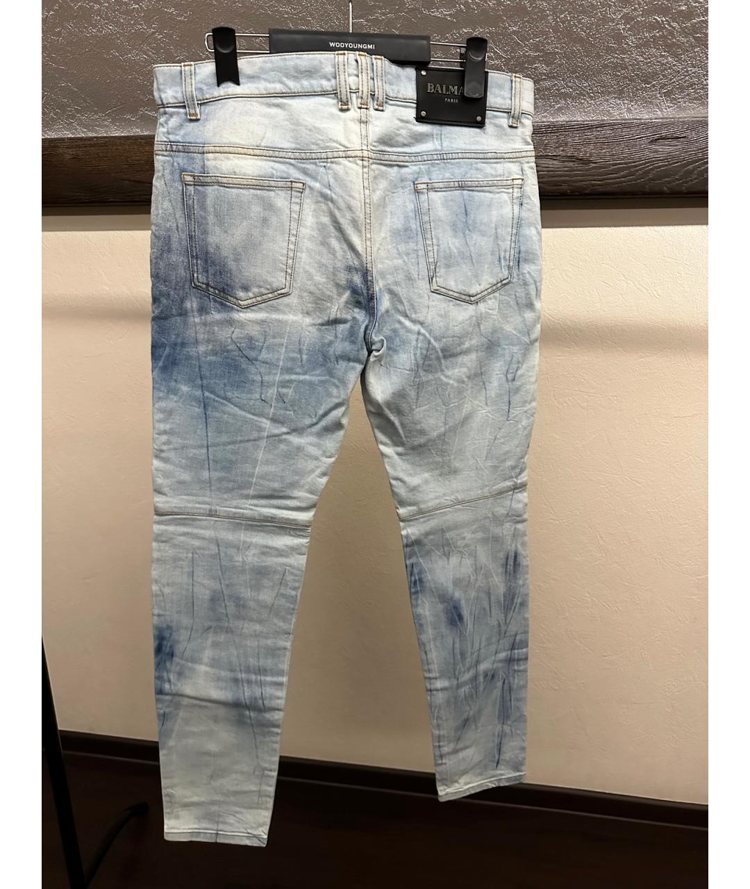 BALMAIN Голубые хлопковые джинсы, фото 4