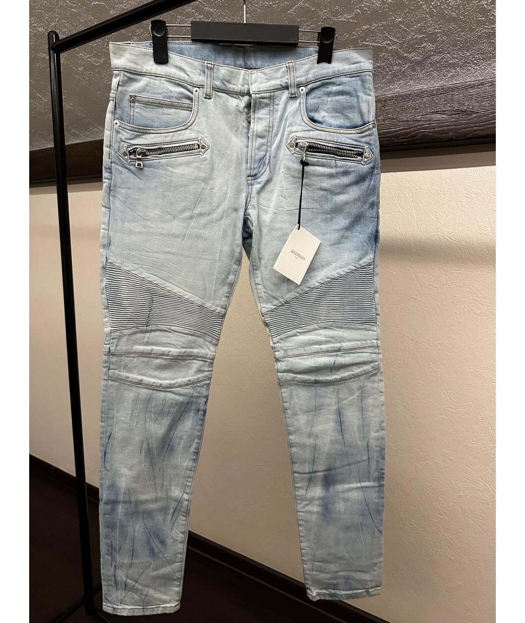 BALMAIN Голубые хлопковые джинсы, фото 2